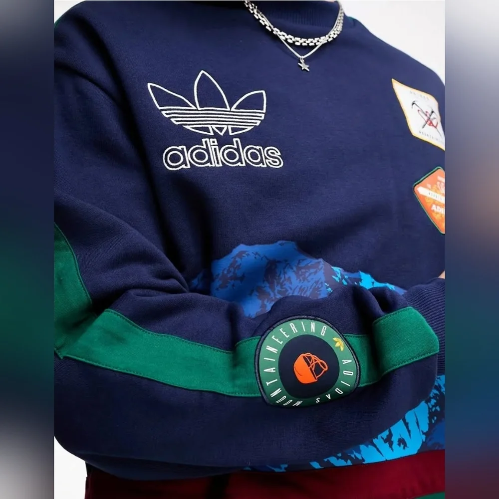 Adidas Oversized Mountaineering Climbing Patch  Crew Sweatshirt Y2k